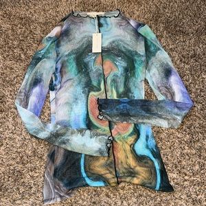 SHEER groovy gilded intent top medium